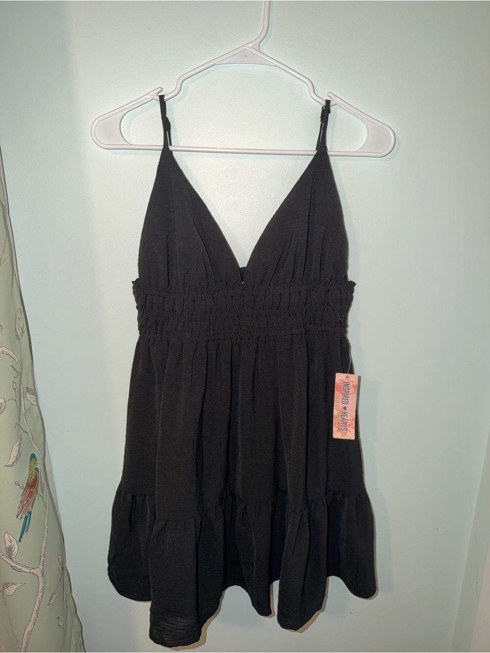 Girls Black Smocked Empire Waist Sundress